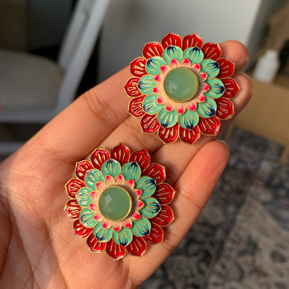 Multicolor Flower Stud Earrings